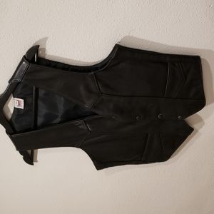 Leather motorcycle vest